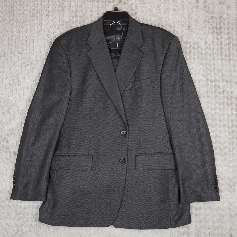 VTG‎ Chaps Ralph Lauren Suit Mens 43R Gray Gray Double Breasted 36x30 From 1998